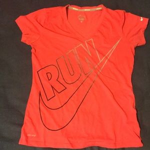 Pink Nike running tee size large